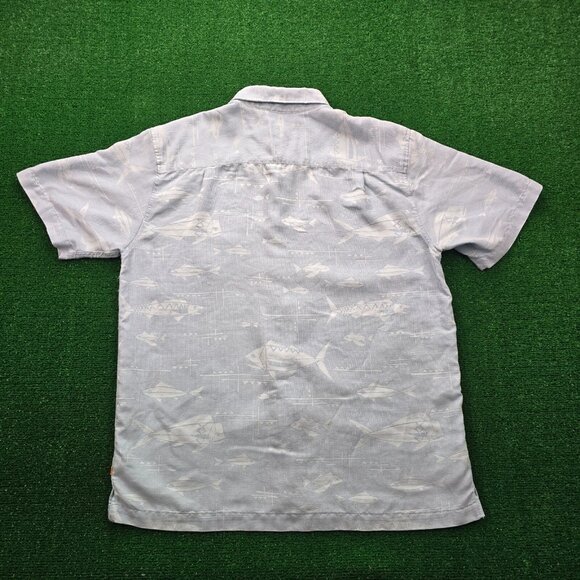 Quicksilver Shirt Mens Large Blue Waterman Collection Fish AOP Outdoors‎ Summer - Picture 11 of 11